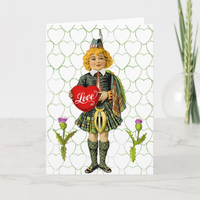 Vintage irische Karte des Valentines Tages (Vorderseite)