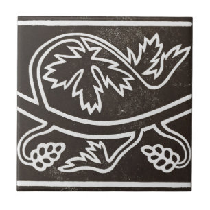 Vintage irische Keramik Art Design Black Fliese