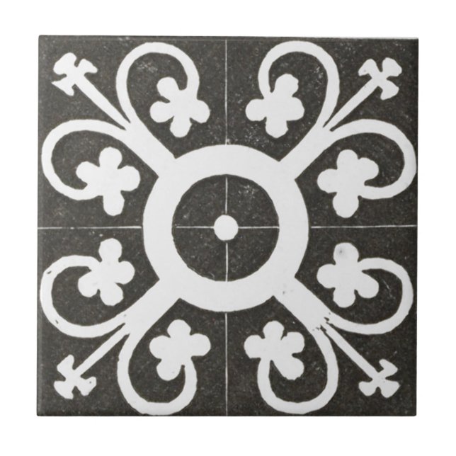 Vintage irische Keramik Art Design Black Fliese (Vorderseite)