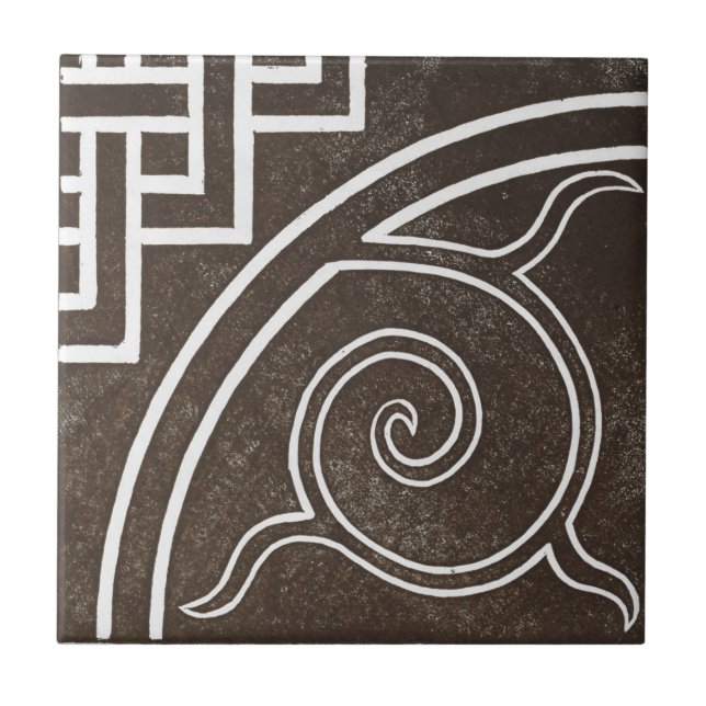 Vintage irische Keramik Art Design Black Fliese (Vorderseite)