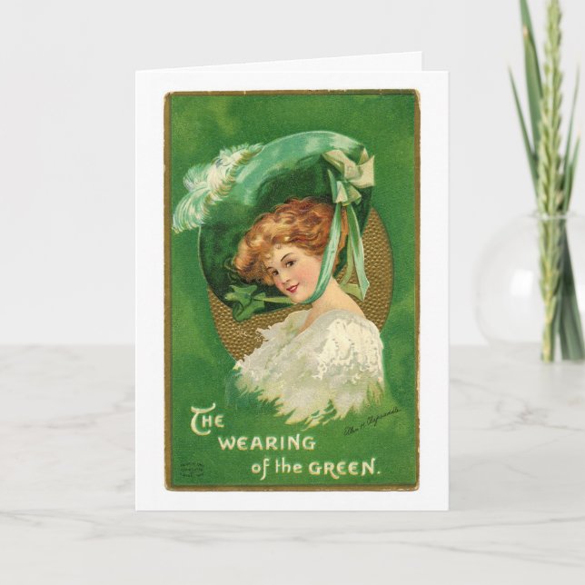 Vintage irische Lady Karte (Vorderseite)