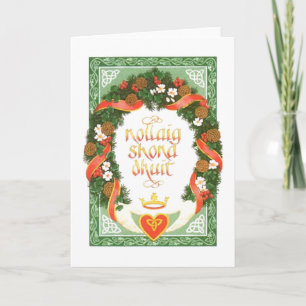 Vintage irische Weihnachtskarte Feiertagskarte