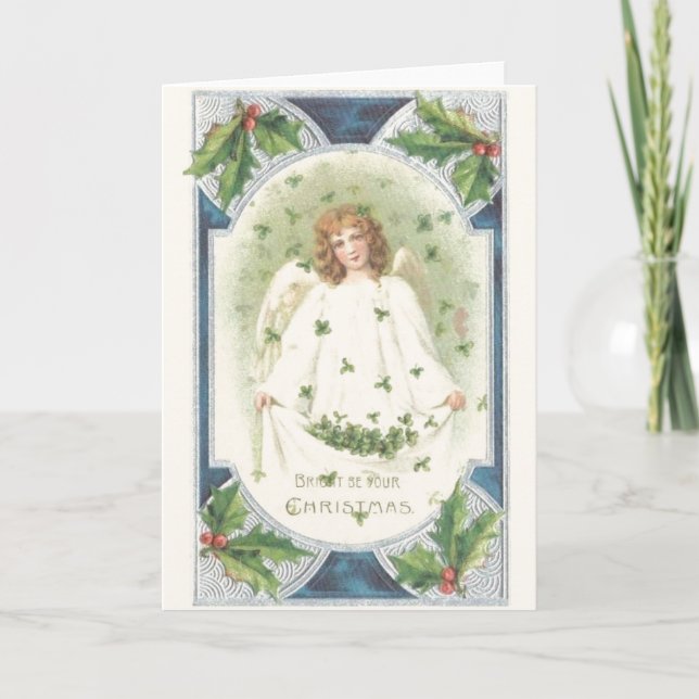 Vintage irische Weihnachtskarte Feiertagskarte (Vorderseite)