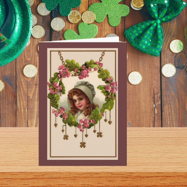 Vintage Irisches Mädchen Karte (Vintage Irish Girl Card)