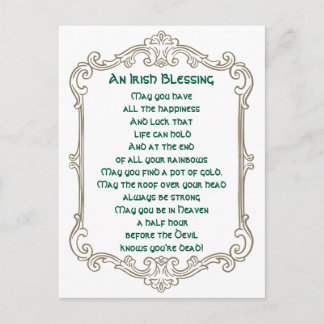 Vintage Irish Blessing St. Patrick’s Day Greeting Feiertagspostkarte