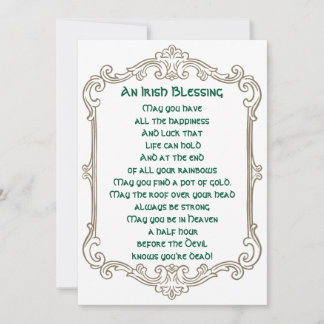 Vintage Irish Blessing St. Patrick’s Day Grußkarte Feiertagskarte