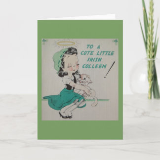 Vintage Irish Colleen Grußkarte Karte