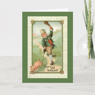Vintage Irish Pig St. Patrick's Day Card Karte