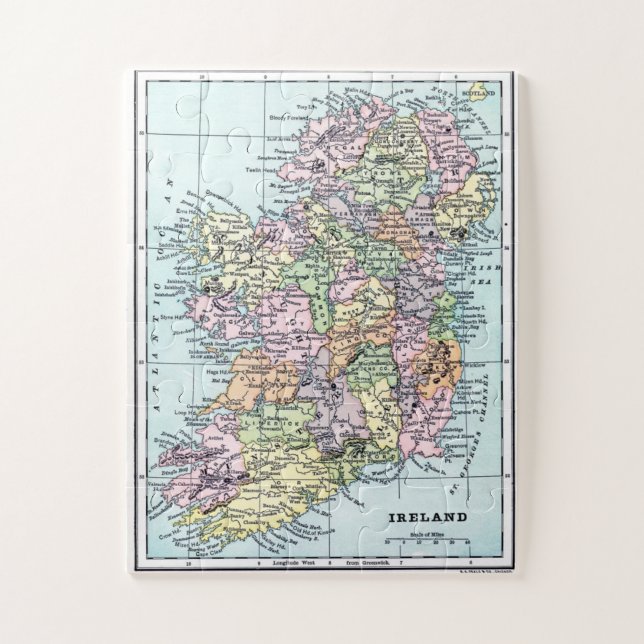 Vintage Irland-Karte (Vertikal)