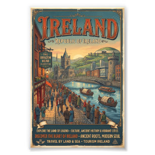 Vintage-Irland-Reiseposter Fotodruck