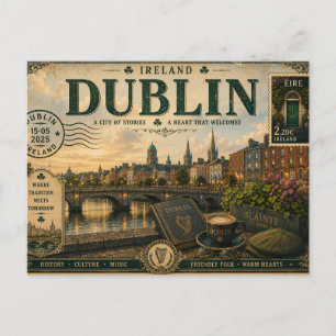 Vintage-Irland-Urlaubs-Souvenir Postkarte
