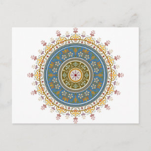 Vintage-islamisches Musterdesign Postkarte