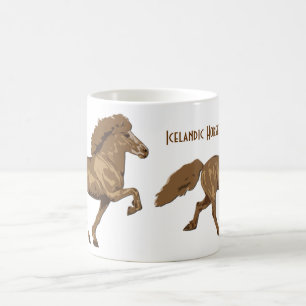 Vintage-Isländerpferd im Tölt Kaffeetasse