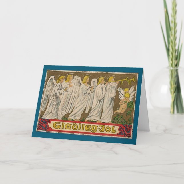 Vintage isländische Weihnachtskarte Feiertagskarte (Vorderseite)
