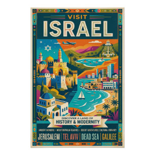 Vintage-Israel-Reiseplakat  Poster