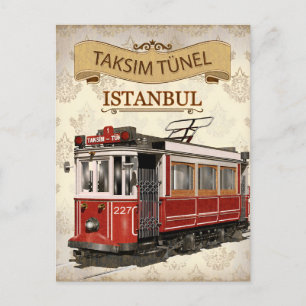 Vintage-Istanbul-Turm-Türkei-Reise-Aquarell Postkarte