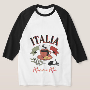 Vintage Italia Kaffee, Retro-Roller & Mamma Mia T-Shirt