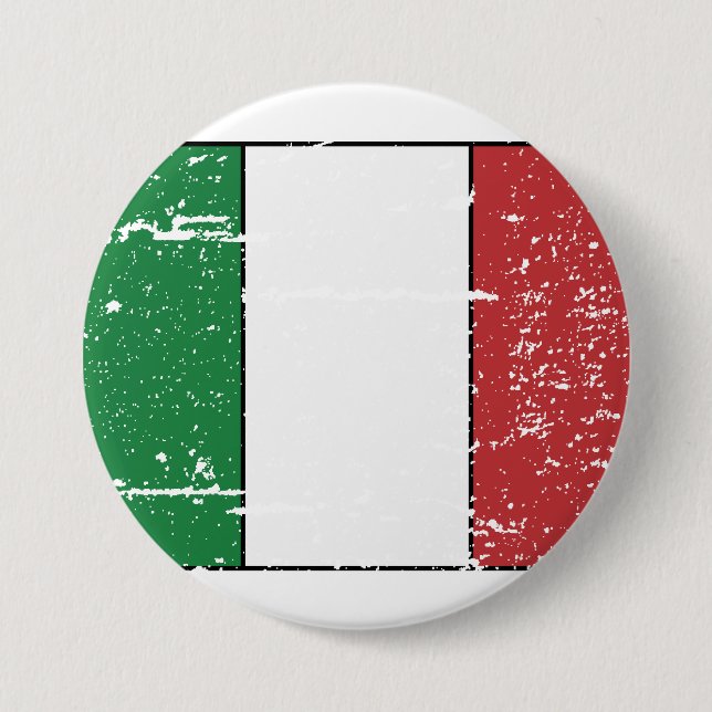 Vintage Italien-Flagge Button (Vorderseite)
