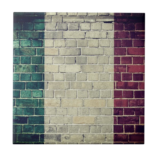 Vintage Italien-Flagge Fliese (Vorderseite)