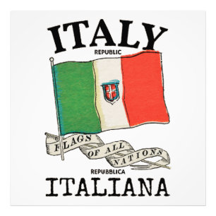 Vintage Italien Landesflagge Fotodruck