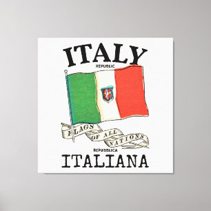 Vintage Italien Landesflagge Leinwanddruck