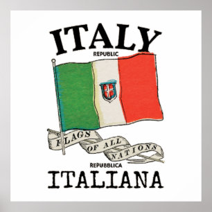 Vintage Italien Landesflagge Poster