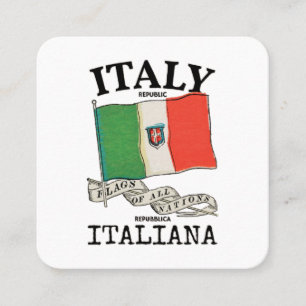 Vintage Italien Landesflagge Quadratische Visitenkarte