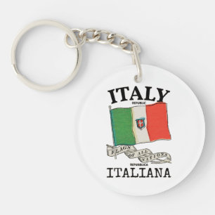 Vintage Italien Landesflagge Schlüsselanhänger