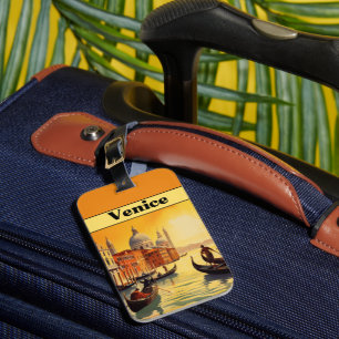 Vintage Italien Venedig Grand Canal Urlaubs-Souven Gepäckanhänger