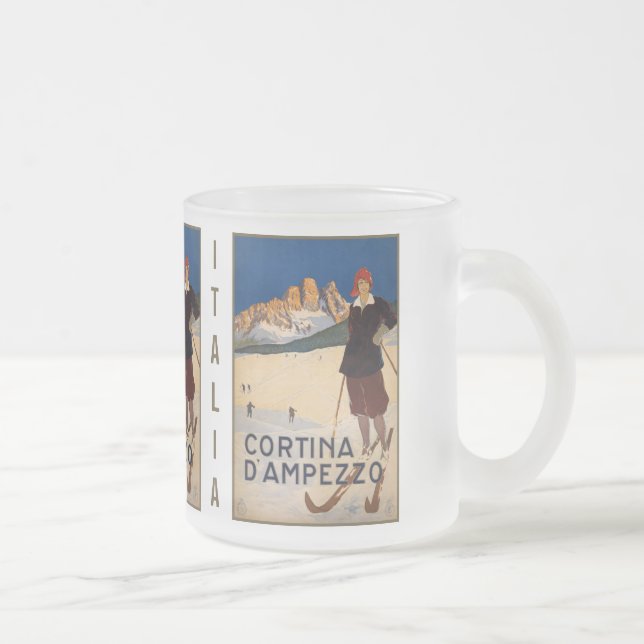 Vintage italienische Alpenübersee-Tasse Mattglastasse (Rechts)