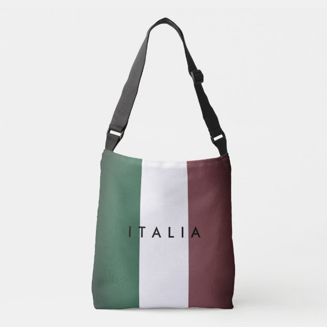Vintage italienische Flagge für Kreuztasche Tragetaschen Mit Langen Trägern (Vorderseite)
