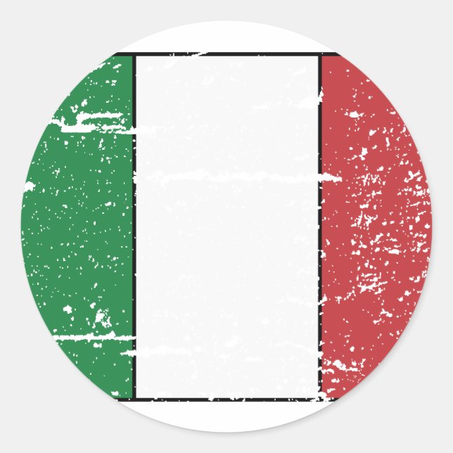 Vintage italienische Flagge Runder Aufkleber (Vorderseite)