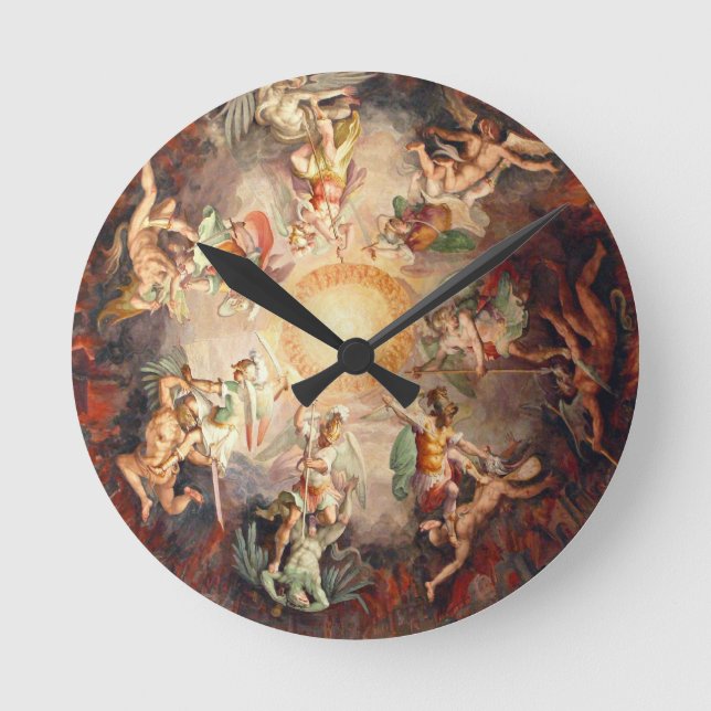 Vintage italienische Kunst Runde Wanduhr (Vorderseite)