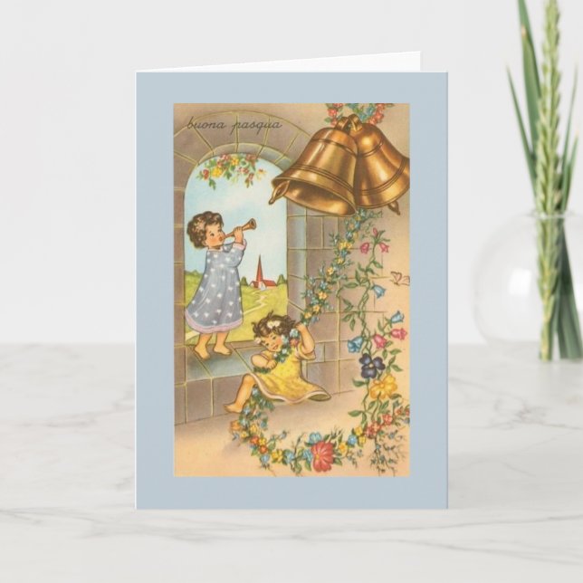 Vintage italienische Osterkarte Feiertagskarte (Vorderseite)