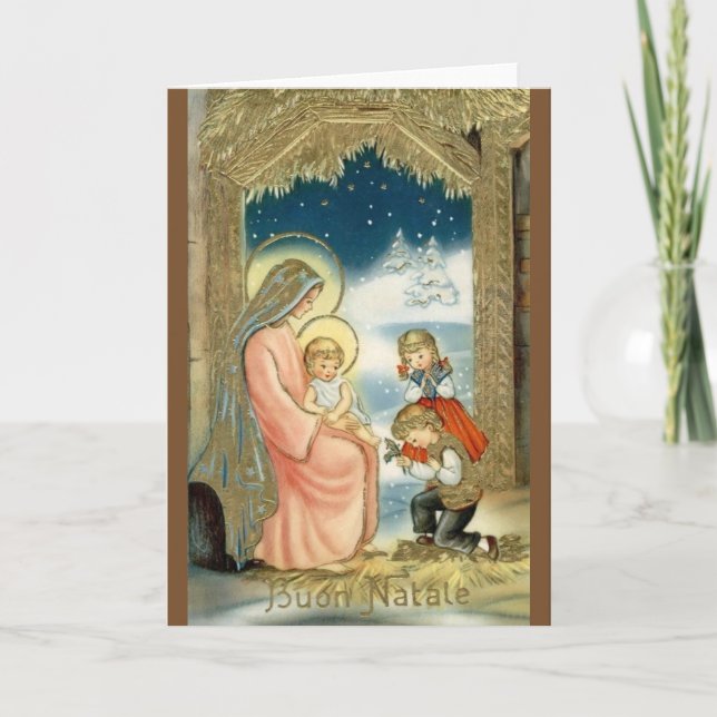 Vintage italienische religiöse feiertagskarte (Vorderseite)