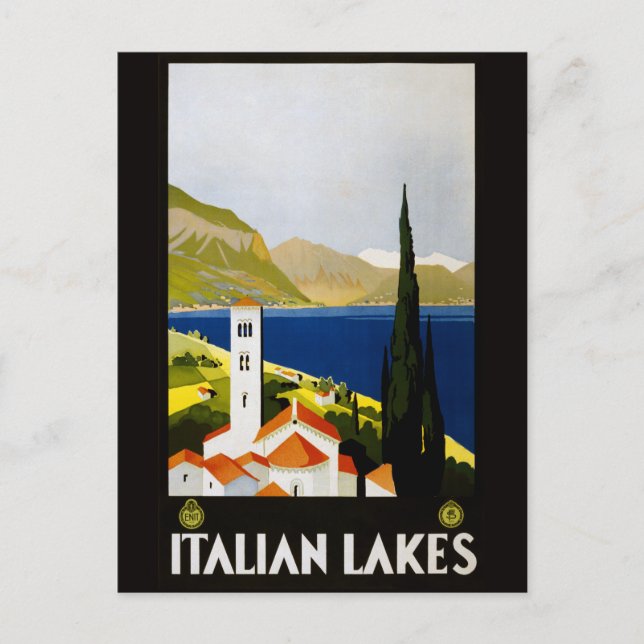 Vintage italienische Seen - Italien Postkarte (Vorderseite)
