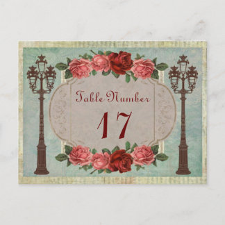 Vintage italienische Straßenleuchten und Rose Postkarte