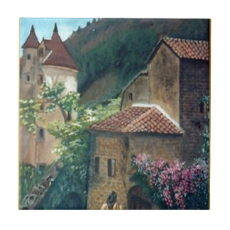 Vintage italienische Straßenszenen Fliese