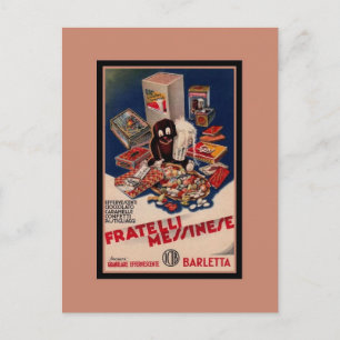 Vintage italienische Süßigkeitenswerbung Postkarte