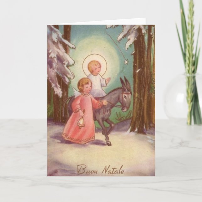 Vintage italienische Weihnachtskarte Feiertagskarte (Vorderseite)