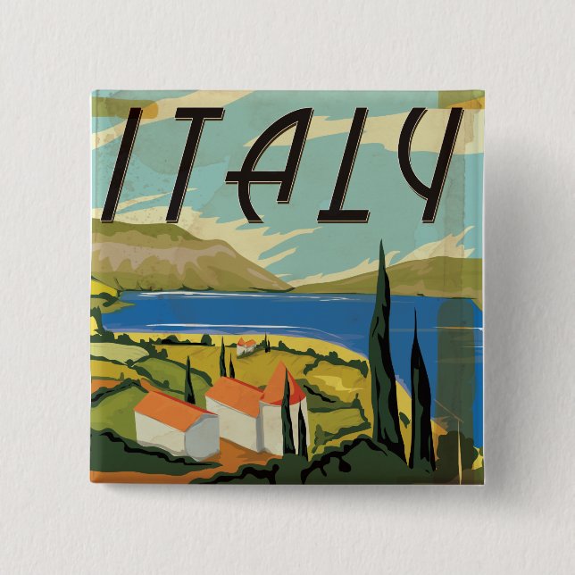 Vintage italienisches Plakat Button (Vorderseite)