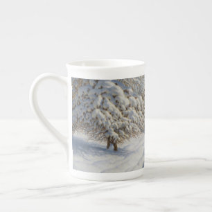 Vintage Ivan Choultse Winterlandschaft Prozellantasse