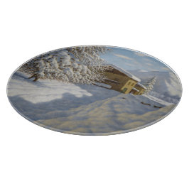 Vintage Ivan Choultse Winterlandschaft Schneidebrett