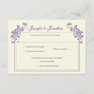 Vintage ivoire avec des brindilles violettes RSVP