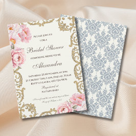 Vintage Ivory Floral Peony Christian Bridal Shower Einladung