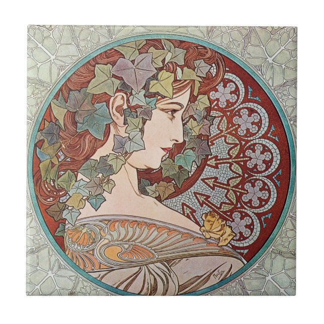 Vintage Ivy Goddess Fliese (Vorderseite)