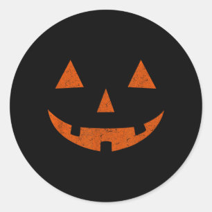 Vintage Jack o Lantern Kürbislaterne Gesicht Runder Aufkleber