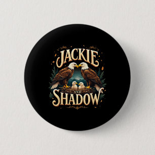 Vintage Jackie- und Shadow Bald-Adlerfamilie Graph Button