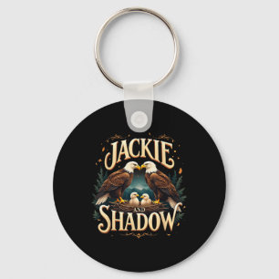 Vintage Jackie- und Shadow Bald-Adlerfamilie Graph Schlüsselanhänger