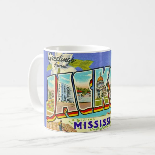 Vintage Jackson Grüße  Kaffeetasse (Vorderseite Links)
